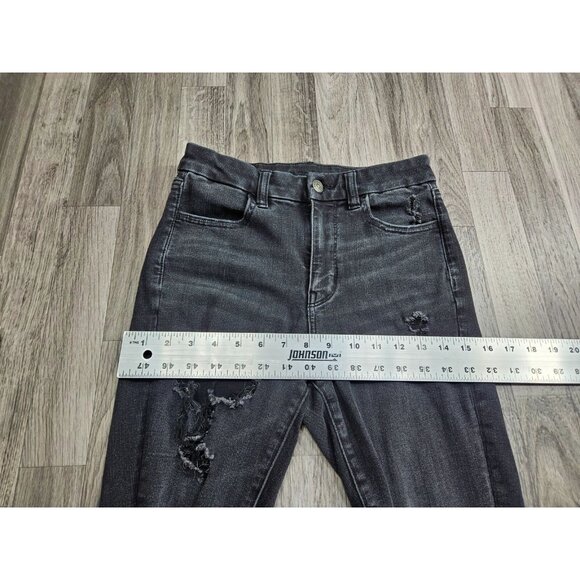 (3/$35) American Eagle Size 4 Curvy High Rise Black Grey Dream Jeans Jeggings - Picture 10 of 13